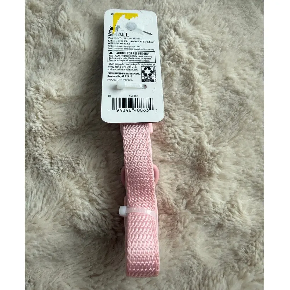 Vibrant Life Small Dog Collar Pink NWT